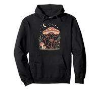 Whimsical country cow resting by a beautiful red fungus Pullover Hoodie