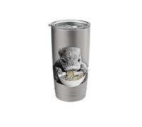 Whimsical Creature Ramen Noodle Slurping Illustration Stainless Steel Insulated Tumbler
