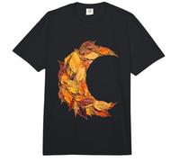 Whimsical Crescent Moon with Autumn Leaves Fall Foliage Comfort Colors Adult Heavyweight T-Shirt