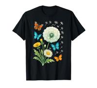 Whimsical Dandelion & Butterfly Floral Design Shapes Mania T-Shirt