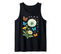 Whimsical Dandelion & Butterfly Floral Design Shapes Mania Tank Top