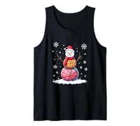 Whimsical Design, Snowman, Basketball Tank Top
