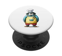 Whimsical Dog Chef Culinary Cook Illustration PopSockets Adhesive PopGrip