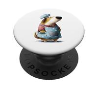 Whimsical Dog Chef Culinary Cook Illustration PopSockets Adhesive PopGrip