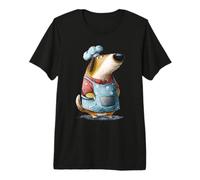 Whimsical Dog Chef Culinary Cook Illustration Premium T-Shirt