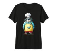 Whimsical Dog Chef Culinary Cook Illustration Premium T-Shirt