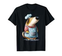 Whimsical Dog Chef Culinary Cook Illustration T-Shirt