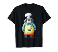 Whimsical Dog Chef Culinary Cook Illustration T-Shirt