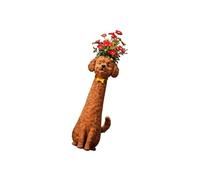 Whimsical Dog Planter for Flower Handcrafted Vases Unique Dogs Lover Resin Dogs Statue Desktop Decorations Planter for Small Flower