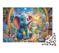 Whimsical Elephant 1000 Pieces Paper Jigsaw Puzzle for Adults Mindful Brain Training Home Decor Artful Elephant Puzzle 38x26cm/1000pcs