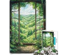 Whimsical Fairy Tale Valley Window View Jigsaw Puzzle, 1000 Piece | Choose a New Year puzzle activity on quiet New Year evenings for patient puzzling.