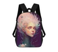 Whimsical Fantasy Portrait -2 Backpack, 3D Printed School Bag, School Lunch Bag, Travel Backpack, Friends Backpack, School Backpack for Girls And Boys 17inch