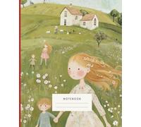Whimsical Farm Life Notebook: This charming notebook cover portrays a joyful countryside scene with a loving family amidst green rolling hills, dotted ... sheep, and a cozy farmhouse in the distance.