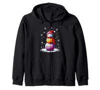 Whimsical Festive Snowman Zip Hoodie