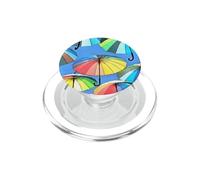 Whimsical Floating Multicolored Umbrellas PopSockets PopGrip for MagSafe