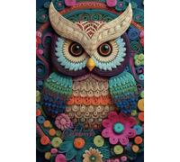 Whimsical Floral Owl Notebook: 6x9 Lined Journal with 100 Pages on 50 sheets, perfect for crafters, owl lovers, who enjoy yarn and embroidery art.