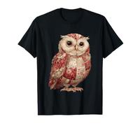Whimsical Floral Quilted Owl Vintage Pattern T-Shirt