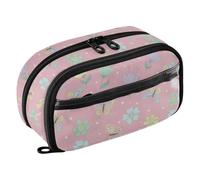 Whimsical Flower Pink Spill-Resistant Pencil Case for College & Study