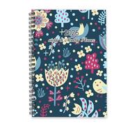 Whimsical Flowers 2026 Diary A5 To Do List Notebook 2026 Calendar Diary Mens/Planner for Exercise Week To View Monthly Year Planner with Dotted Line Note Page Slim