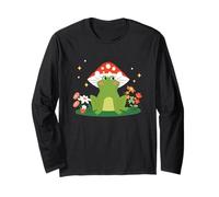Whimsical Forest Creature with Mushroom Hat and Flowers Long Sleeve T-Shirt
