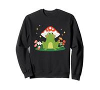 Whimsical Forest Creature with Mushroom Hat and Flowers Sweatshirt