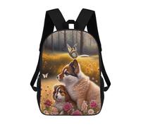 Whimsical Forest Friends 17 Inch Backpack School Bag Rucksack for Girls Boys Large Capacity Kids Back Pack Lightweight School Bags for Children Students