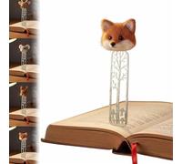 Whimsical Forest Friends Bookmark Collection, Handmade Animal Bookmarks with Cute Felt Deer, Fox, Squirrel & Mouse Head, Decorative Page Marker for Reading, Gift for Book Lovers (C)