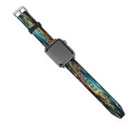 Whimsical Forests Tree Mushroom Fairy Cute Leather Watch Strap Compatible with IWatch Sport Replacement Band for Men Women