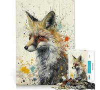 Whimsical Fox Art Jigsaw for Teenagers 1000 Pieces Memory Fun Game Smooth Burr Free Surface Birthday Gift Brain Teaser Toy (50x75cm)