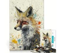 Whimsical Fox Art Jigsaw Puzzle1000 Pieces Mind Train Fun Clean Cut Sturdy Components Captivating Leisure for Cozy Indoors (38x52cm)