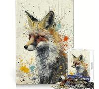 Whimsical Fox Art Jigsaw Puzzles for Adults 1000 Pieces Logical Skill Restful Activity Precise Join Holiday Present (50x75cm)