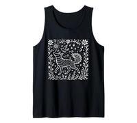 Whimsical Fox Forestcore Folk Art, Nature Lover, Boho Style Tank Top