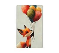 Whimsical Fox Holding Colorful Balloons Single Toggle Blank Wall Plate Light Switch Cover Decorative 1 Gang for Kitchen Room Bathroom Size 11.4x7cm
