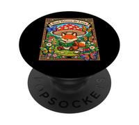 Whimsical Fox Reading Book Mushroom Forest Art PopSockets Adhesive PopGrip