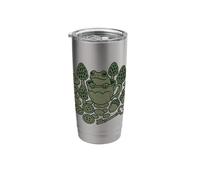 Whimsical Frog in Teacup Morel Mushroom Acorn Key Stainless Steel Insulated Tumbler