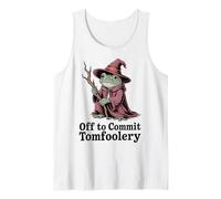 Whimsical Frog Wizard Off to Commit Tomfoolery Frog Meme Tank Top