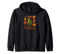 Whimsical Frog Wizard - Off to Commit Tomfoolery Funny Cute Zip Hoodie