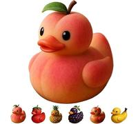 Whimsical Fruit-Themed Duck Figurines,Fruit Duck,Playful & Charming Decor, Adorable Fruit Ducks Decoration,Creative Fruit Themed Duckies Ornaments,Playful & Charming Decor for Duck-Lovers (Peach)