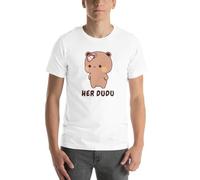 Whimsical Fun: Bubu & Dudu Peach and Goma Kawaii Japanese Cartoon Unisex T-Shirt, White, Large