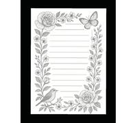 Whimsical Garden: Boho Floral Bird & Butterfly Coloring Notebook