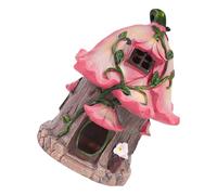 Whimsical Garden Decoration Ornament Solar Lighted Mushroom Cottage Statue With Auto Lighting Waterproof Resin Design Waterproof Fairies House Solar Light