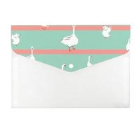 Whimsical Geese Garden Plastic Folders A4, Pocket Folders, A4 File Folder, Office Product Clear Plastic Wallets, File with Sleeves with Snap Button, Document Bag for School Office Home Travel