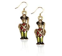 Whimsical Gifts Handpainted Christmas Nutcracker Charm Earrings Collection | Handmade in USA | Antique Gold or Silver Finish | French Wire Hooks | Lead-free Pewter, One Size, Various, No Gemstone