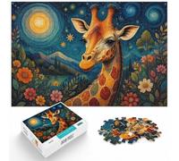 Whimsical Giraffe in A Starry Night Puzzle 1000pcs (38x26cm) for Adults | Choose a relaxing puzzle activity on Sunday afternoons for relaxed downtime.