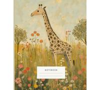 Whimsical Giraffe In Bloom: This enchanting notebook captures a whimsical giraffe amidst a field of vibrant blooms, inviting moments of calm and creativity.