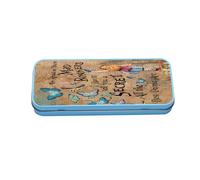 Whimsical Girls Gift - Fantasy-Inspired Magical Design - Unique Present for Birthday or Back to School, Metal Pencil Case Tin. (Blue)