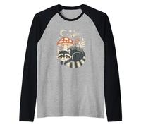 Whimsical Goblincore Raccoon Exploring The Mystical Woods Raglan Baseball Tee