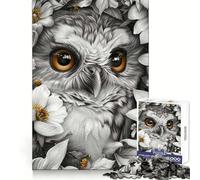 Whimsical Golden Eyed Owl 1000 Pieces Jigsaw Puzzles for Adults Brain Strength Peaceful Recreation Firm Interlock Best Gift (38x26cm)