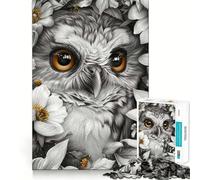 Whimsical Golden Eyed Owl Jigsaw for Adults1000 Pieces Brain Focus Game Precision Cut Smooth Edges Amusing Challenge for Waiting Time (38x26cm)
