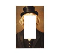 Whimsical Golden Retriever As A Gentleman Light Switch Wall Plate Faceplate Cover Single Rocker 1 Gang Decorator Outlet Receptacle Covers for Home Kitchen Room Bathroom Decor